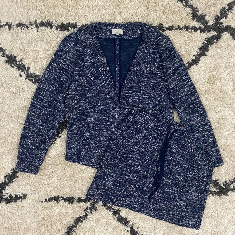 Loft Blue Tweed Blazer